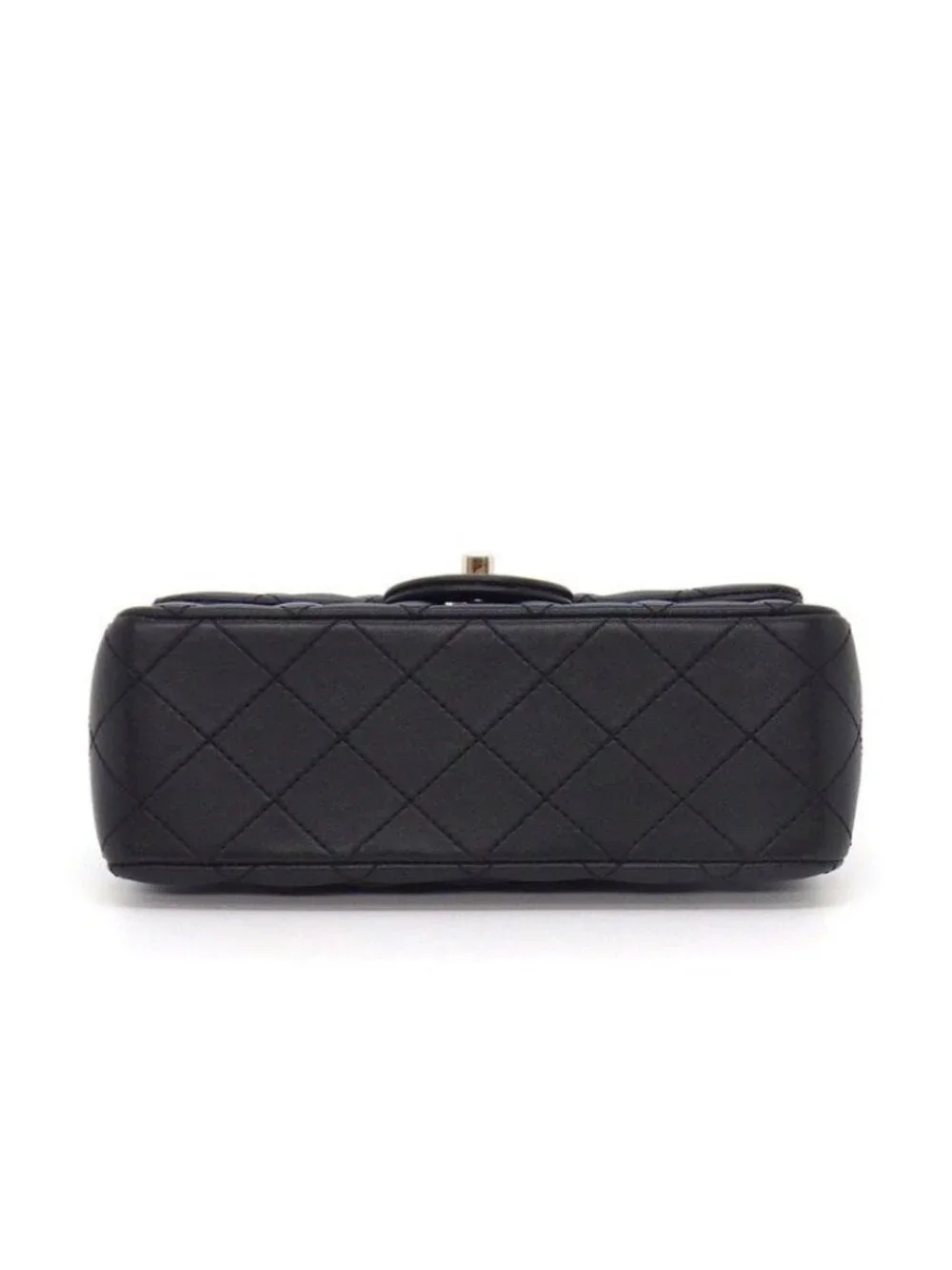 Chanel Shoulder Bag Quilted 20 Mini Classic Black Lambskin Silver